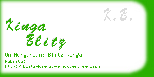 kinga blitz business card